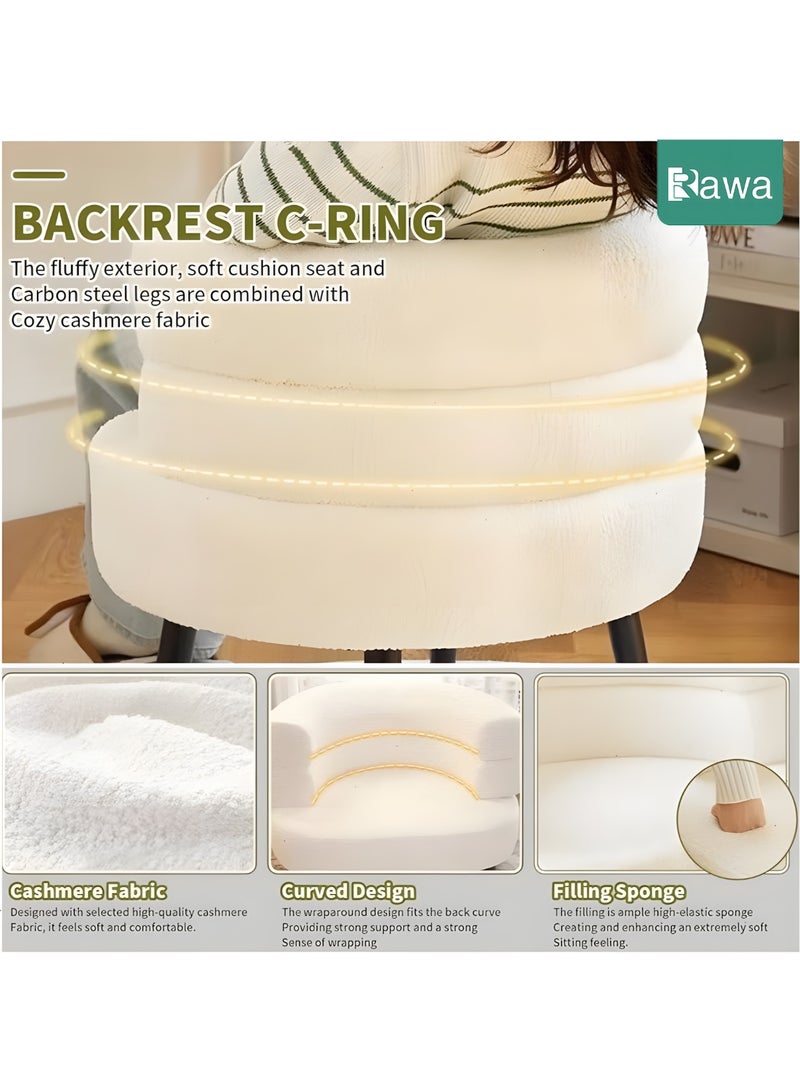 روعة كرسي بوكل عصري بأرجل على الطراز الاسكندنافي  كرسي تزيين، كرسي تزيين غرفة نوم، أبيض - Image 4